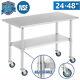 Commercial 24 X 48 Stainless Steel Kitchen Prep Work Table With 4 Casters Nsf