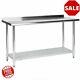 Commercial 24 X 60 Stainless Steel Work Prep Table With Backsplash Kitchen Nsf