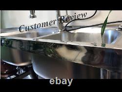 Commercial 2 Compartment Sink Kitchen Sink Stainless Steel 2 Bowl + Faucet US
