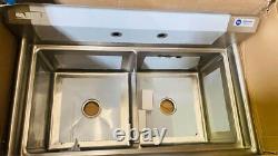 Commercial 2-Compartment Sink for Garage / Restaurant / Kitchen Stainless Steel