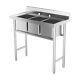 Commercial 304 Stainless Steel Sink For Restaurant, 3 Compartment Laundry Sink