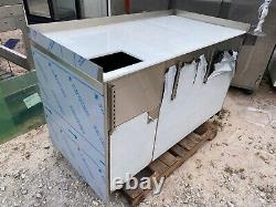Commercial 62 x 33 Stainless Steel Prep Work Table Cabinet Poly Cutting Boards