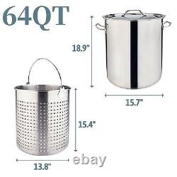 Commercial 64 QT. Turkey Deep Fryer Kit Stainless Steel Crawfish Boil Pot Cooker