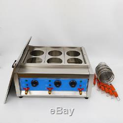 Commercial 6 Holes Noodles Cooker Electric Pasta Cooking Machine Pasta Makers US
