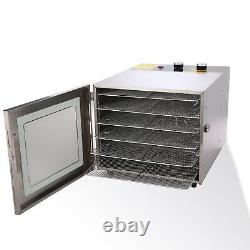 Commercial 6 Tray Stainless Steel Food Dehydrator Fruit Meat Jerky Dryer USA