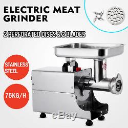 Commercial 75kg/h Steel Meat Grinder 2 Knifes Butcher Shop Durability 250W