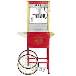 Commercial 8oz Popcorn Machine Theater Popper Maker Paragon with Cart Scoop Red