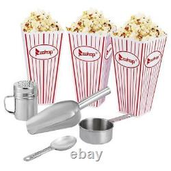 Commercial 8oz Popcorn Machine Theater Popper Maker Paragon with Cart Scoop Red