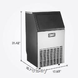 Commercial Built-in Ice Maker Bar Restaurant Ice Cube Machine Stainless Steel