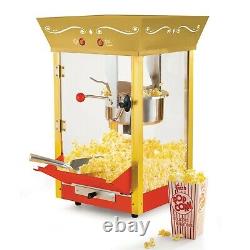 Commercial Business Home Popcorn Popper Maker Machine and Cart 8 Ounce Kettle