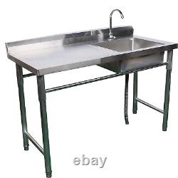 Commercial Compartment Utility Sink Stainless Steel Kitchen Catering Prep Table