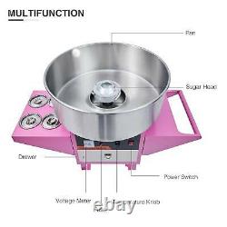 Commercial Cotton Candy Machine Candy Floss Maker With Cart Pink Party Carnival