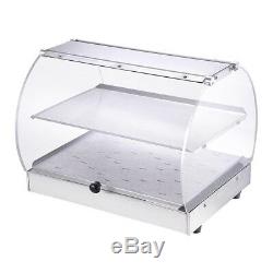 Commercial Countertop 20x16x15 Food Warmer Curved Acrylic Display Cabinet Case