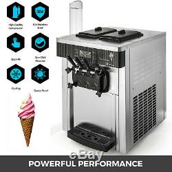 Commercial Countertop Frozen Soft Serve Ice Cream Maker Machine Mix Flavors 110V