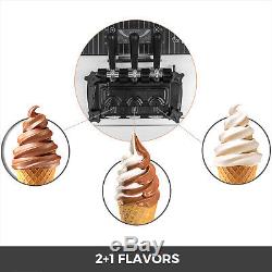 Commercial Countertop Frozen Soft Serve Ice Cream Maker Machine Mix Flavors 110V