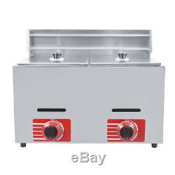 Commercial Countertop Gas Fryer 2 Baskets Deep Fryer GF-72 Propane(LPG) 10L2