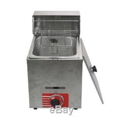 Commercial Countertop Gas Fryer Deep Fryer Propane(LPG) 1 Basket Stainless Steel