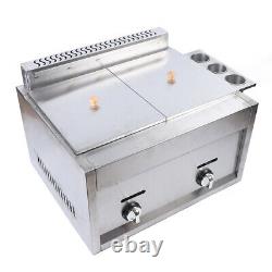 Commercial Countertop Gas Fryer Deep Fryer Propane(LPG) 2 Basket Stainless Steel