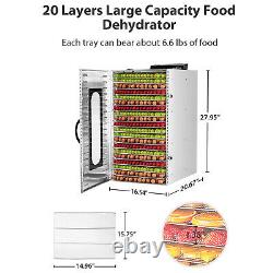 Commercial Dehydrator 20 Stainless Steel Trays Fruit Vegetable Food Dry Machine