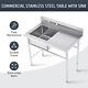 Commercial Drainboard Sink Stainless Steel Table With Sink For Restaurant Bar