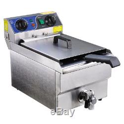 Commercial Electric 11.7L Deep Fryer Food Timer Drain Stainless Steel Restaurant