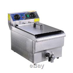 Commercial Electric 11.7L Deep Fryer Food Timer Drain Stainless Steel Restaurant