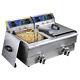 Commercial Electric 23.4l Deep Fryer Timer Stainless Steel Restaurant Kitchen