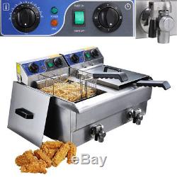 Commercial Electric 23.4L Deep Fryer Timer Stainless Steel Restaurant Kitchen