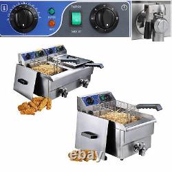 Commercial Electric Deep Fryer French Fry Bar Restaurant Tank with Basket Size Opt