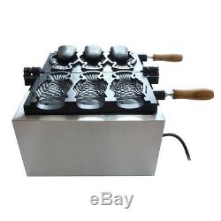 Commercial Electric Nonstick Fish Waffle Ice Cream Taiyaki Maker Waffle Baker