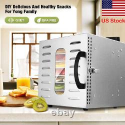 Commercial Food Dehydrator 8 Tray Stainless Steel Fruit Meat Jerky Dryer US