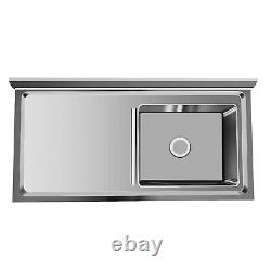 Commercial Food Prep Table Sink Bowl Stainless Steel Kitchen Sink 1206080cm