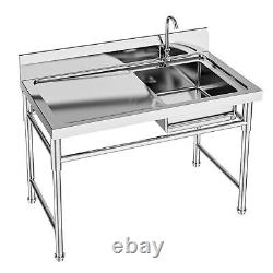 Commercial Food Prep Table Sink Bowl Stainless Steel Kitchen Sink 1206080cm