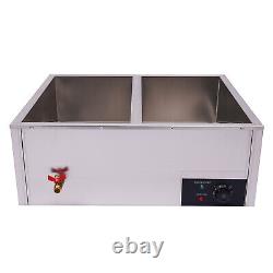 Commercial Food Warmer Electric 6-Pan Steamer Stainless Steel Buffet Countertop