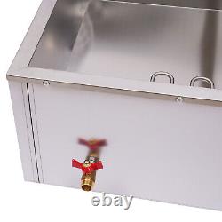 Commercial Food Warmer Electric 6-Pan Steamer Stainless Steel Buffet Countertop