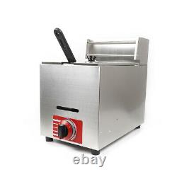Commercial Gas Deep Fryer Countertop Stainless Fryer Pot 10L Propane Heating