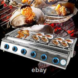 Commercial Gas LPG Grill 2800PA Outdoor BBQ Tabletop Cooker (6-Burner) USA
