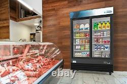 Commercial Glass 2 Door Display Refrigerator Merchandiser Beverage Cooler 53