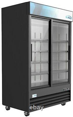 Commercial Glass 2 Door Display Refrigerator Merchandiser Beverage Cooler 53