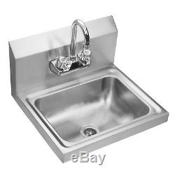 Commercial Heavy Duty Stainless Steel Hand Wash Washing Wall Mount Sink Kitchen