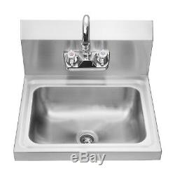 Commercial Heavy Duty Stainless Steel Hand Wash Washing Wall Mount Sink Kitchen