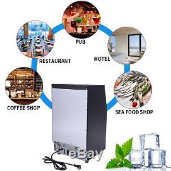 Commercial Ice Cube Maker Freestanding Machine Stainless Steel 110V LCD Display