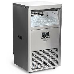 Commercial Ice Maker 99lb/24 Hours 33lb Storage Stainless Steel Finish