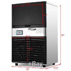 Commercial Ice Maker Automatic Stainless Steel 100lbs/24h Freestanding Portable