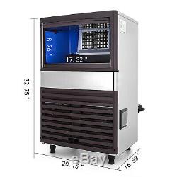 Commercial Ice Maker Automatic Stainless Steel 100lbs/24h Freestanding Portable
