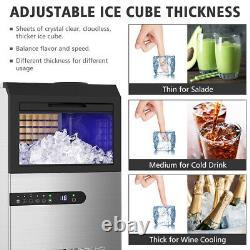 Commercial Ice Maker Built-In Freestand Ice Cube Machine Stainless Steel 100LBS