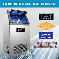 Commercial Ice Maker Built-in 45 Cube Stainless Steel 110lb/24h Restaurant Bar