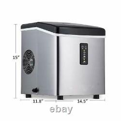 Commercial Ice Maker Fridge Ice Cube Machine Stainless Steel Countertop Built-in