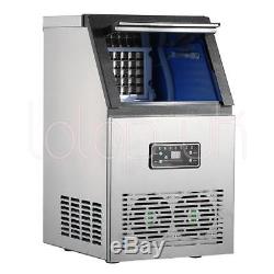 Commercial Ice Maker Stainless Steel Machine 60kg/24hr Restaurant Bar Icemaker