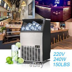 Commercial Ice Maker Stainless Steel Machine Restaurant Bar Icemaker 45-60kg